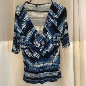 Cable and Gauge Top - Blue. Size L